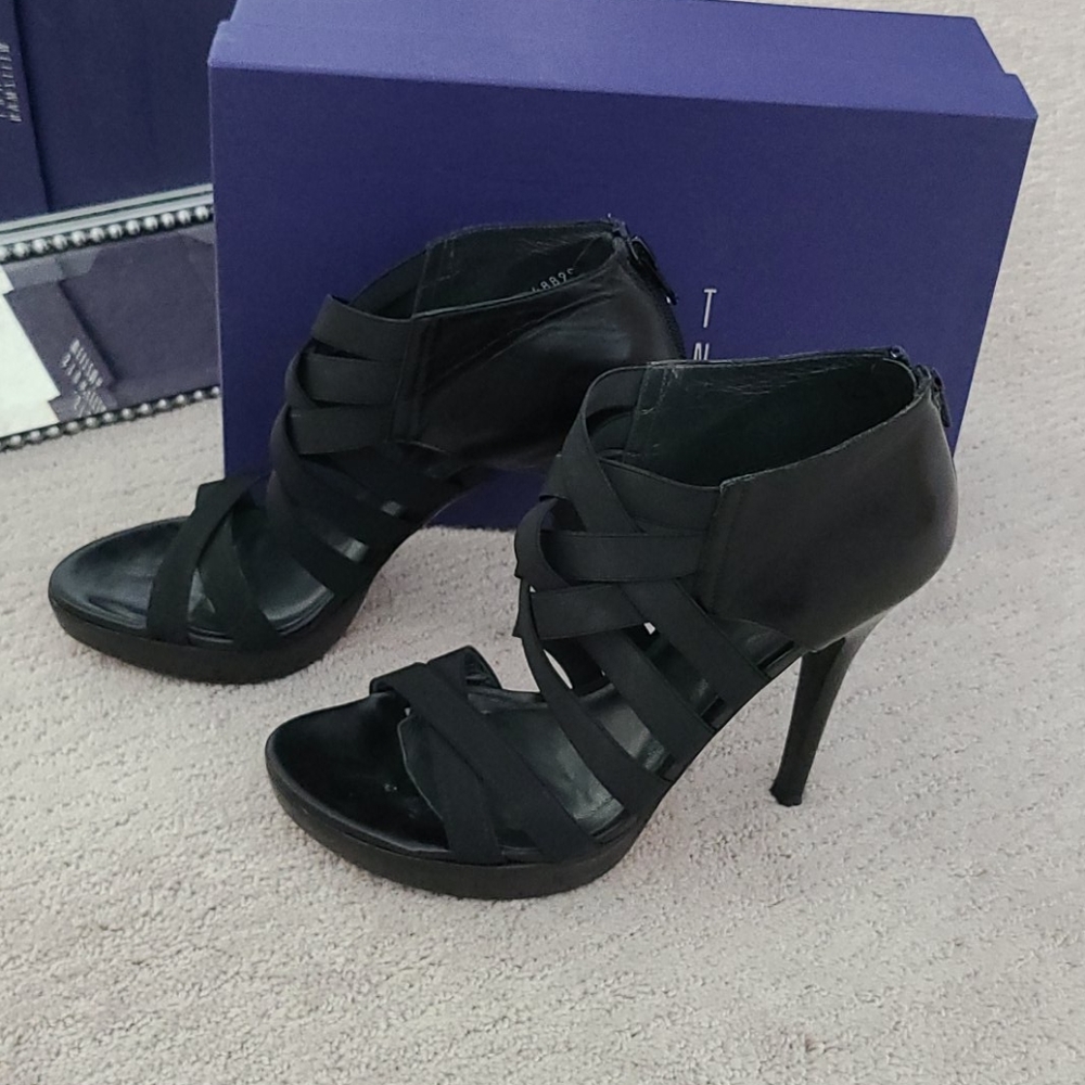 Start Weitzman Black Elastic Heels - image 1
